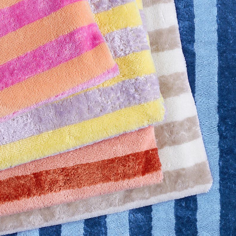 Tecido turco Bambu Riscas grossas – amarelo/lilás,  image number 6