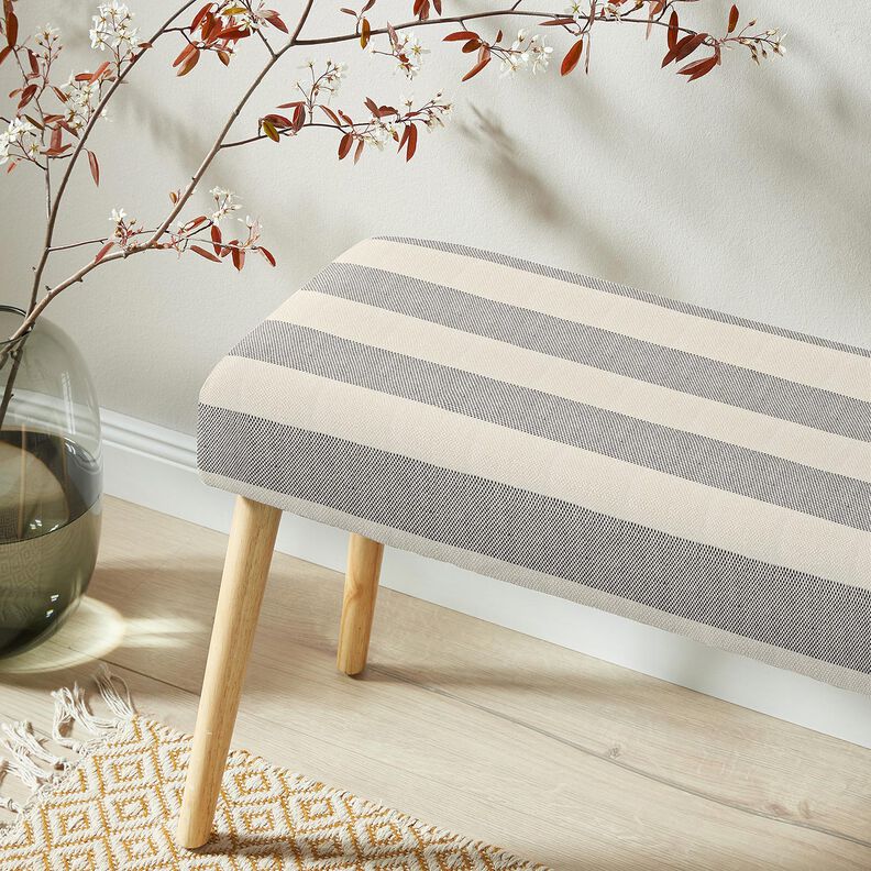 Tecido para decora&ccedil;&atilde;o Panam&aacute; Riscas largas &ndash; granito/bege claro,  image number 5