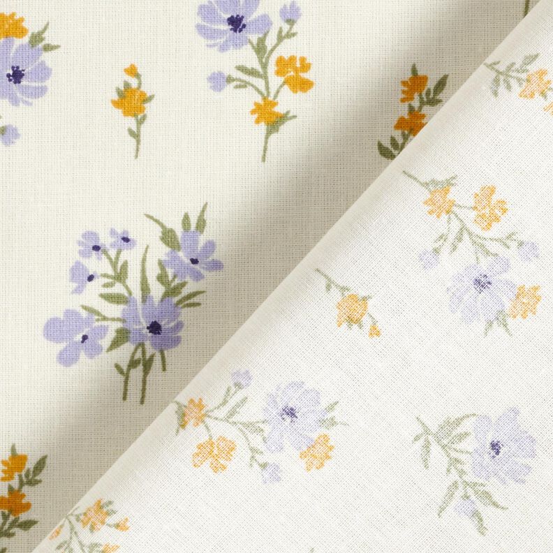 Tecido de algodão Cretone Florzinhas Mini – creme/lilás,  image number 4