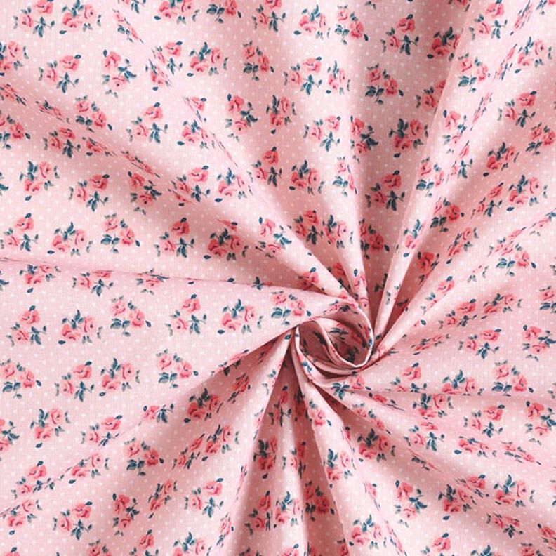 Tecido de algodão Cretone Rosas pequenas – rosa,  image number 4