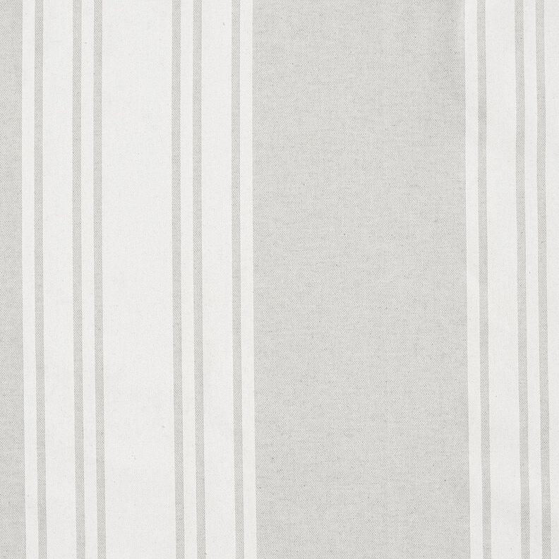 Tecido para decoração Panamá Riscas grossas – branco sujo/cinzento-névoa,  image number 1