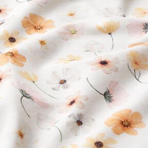 GOTS Jersey de algodão Prado de flores Impressão Digital – bege, 