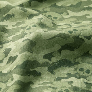 Popelina de algodão Bio Caveiras Camouflage – pistáchio, 