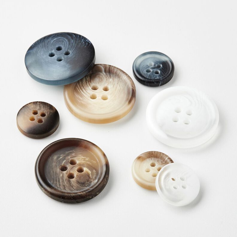 Botão redondo de 4 furos [Ø 15 mm] – azul ganga,  image number 4