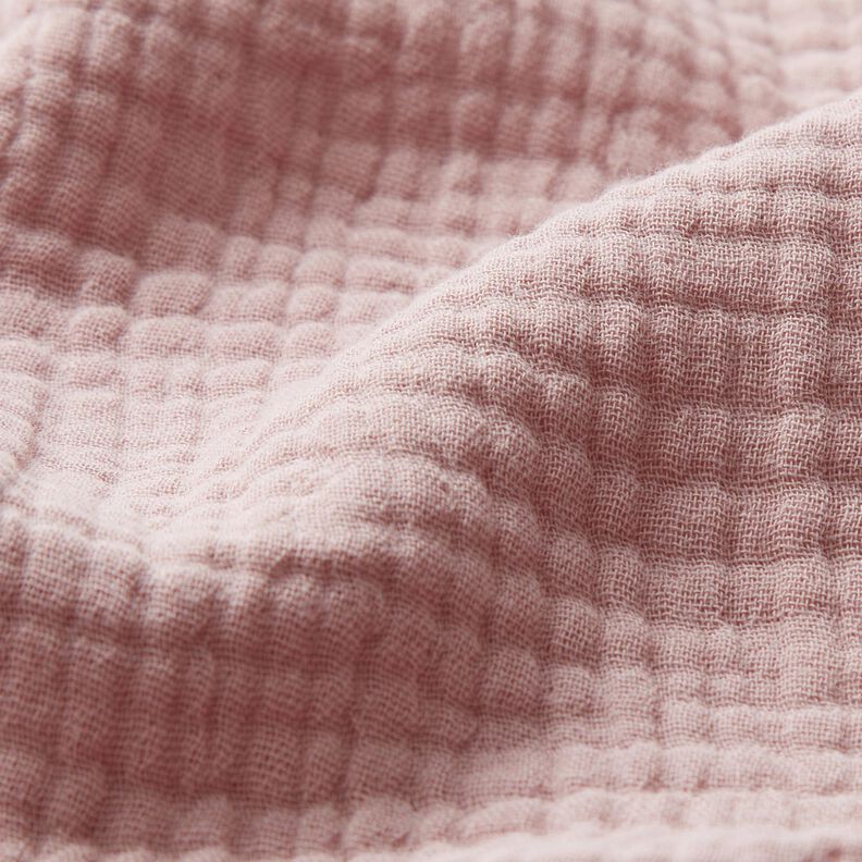 GOTS Musselina de algodão de três camadas – rosa-velho claro,  image number 3
