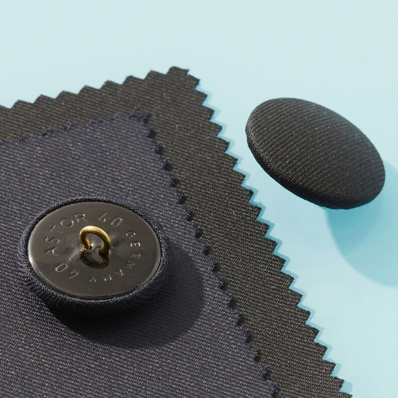 Botão forrado Gloss – preto,  image number 2