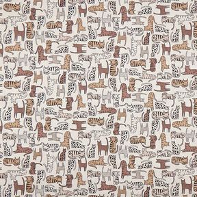 Tecido para decoração Meio linho Panamá Gatos – natural, 