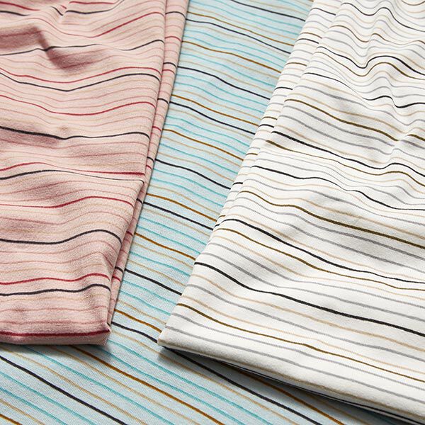 Jersey de algodão Riscas irregulares  – rosa,  image number 5