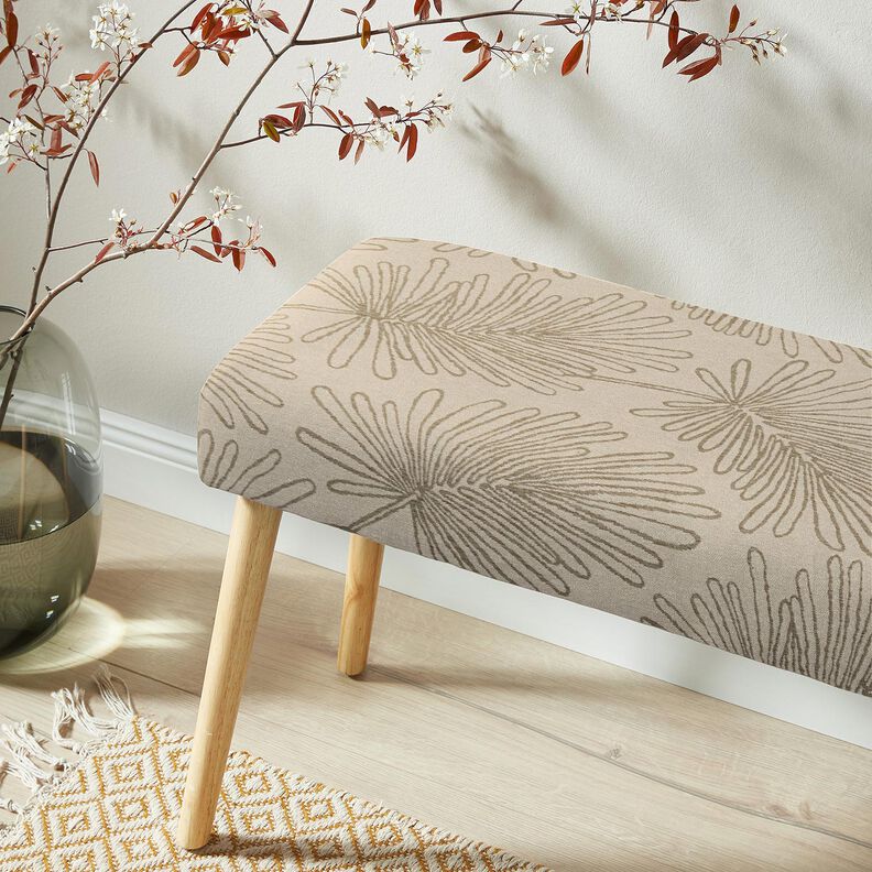 Tecido para decora&ccedil;&atilde;o Jacquard Contornos de folhas &ndash; natural,  image number 6