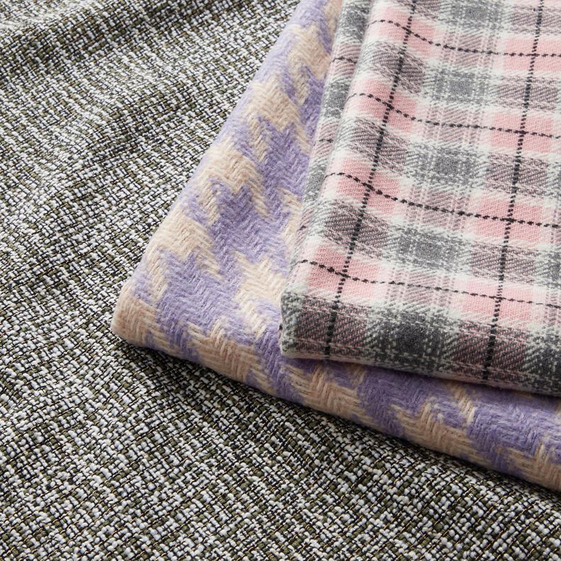 Tecido grosso para sobretudos Pied-de-poule – bege/lilás,  image number 5