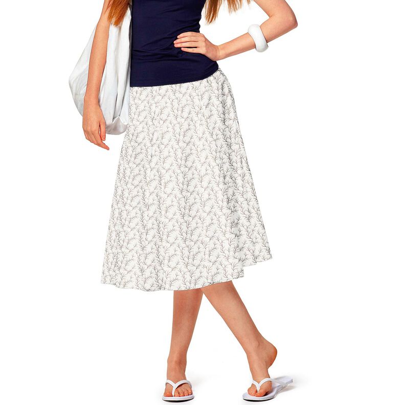 Popelina de algodão Ramos com folhas – branco/anémona,  image number 6