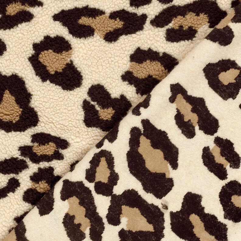 Sherpa Pelúcia Teddy Padrão Leo – amêndoa/preto,  image number 4