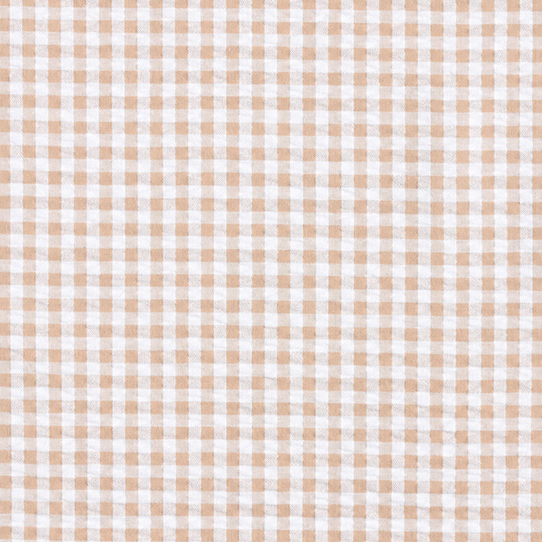 Anarruga Mistura de algodão Xadrez Vichy – bege,  image number 1