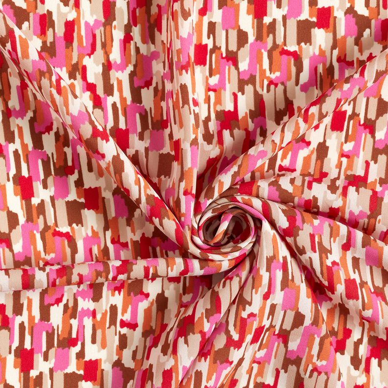 Tecido crepe Pinceladas &ndash; pink/bege escuro,  image number 3