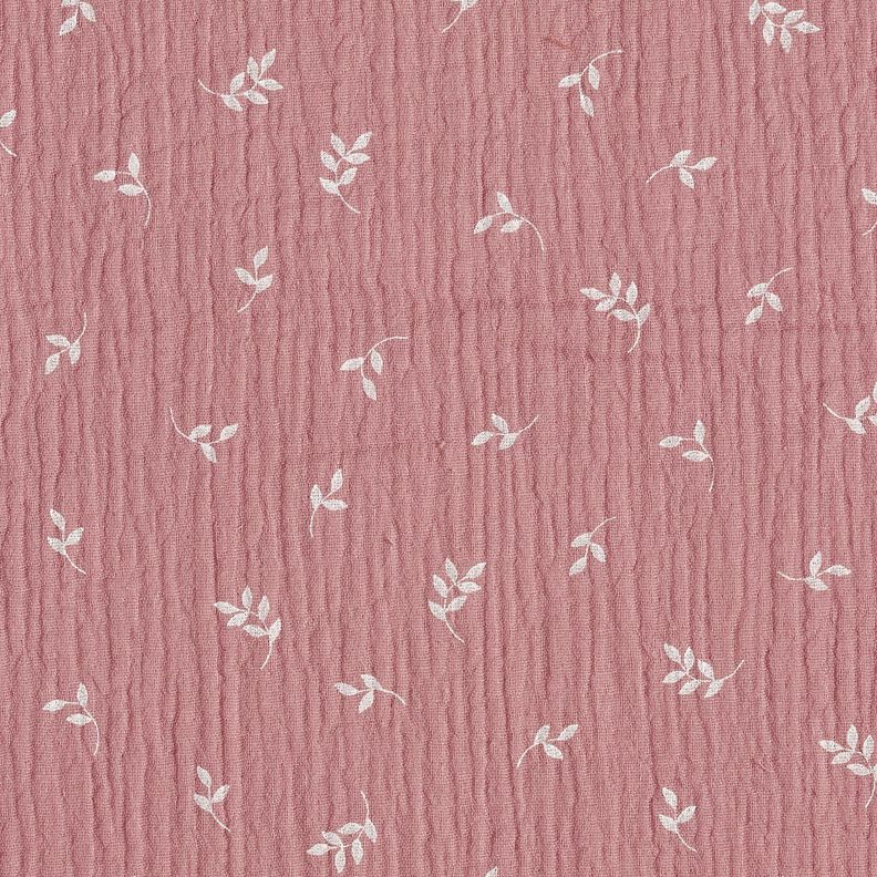 Musselina/ Tecido plissado duplo Ramo – rosa-velho escuro/branco,  image number 1