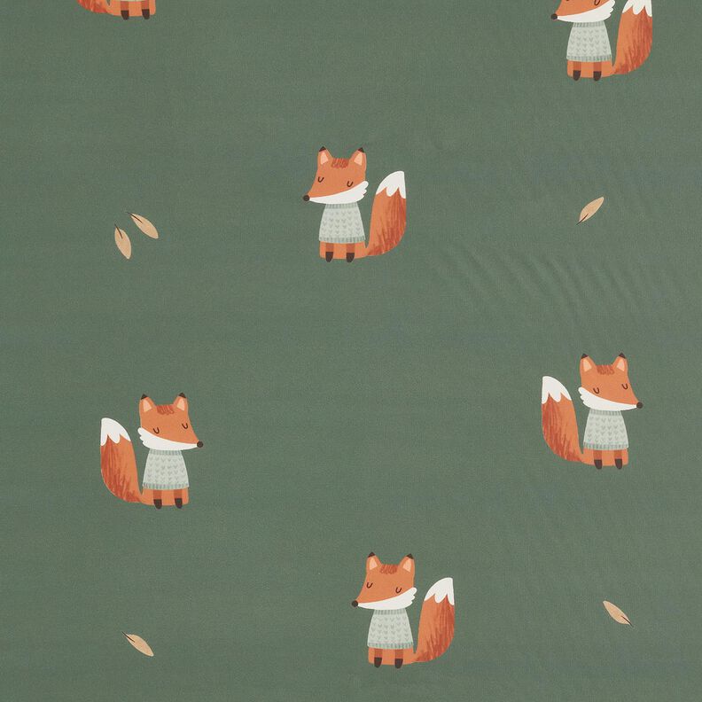 Tecido para impermeáveis Raposa Impressão Digital – verde amarelado,  image number 1