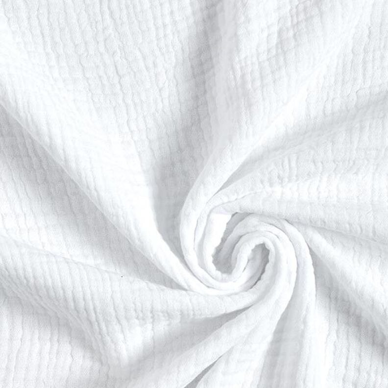 GOTS Musselina de algodão de três camadas – branco,  image number 1