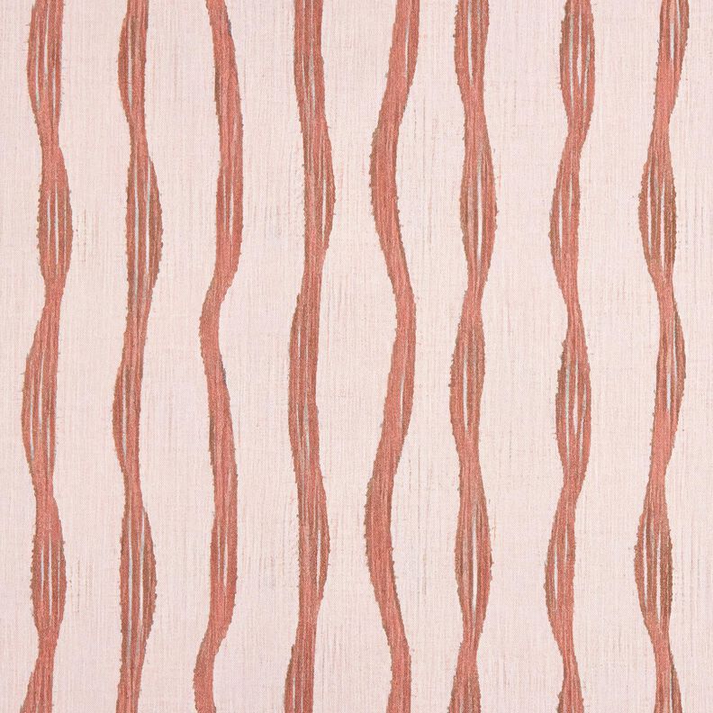 Tecido para decoração Meio linho Panamá Riscas onduladas – vermelho/rosé,  image number 1