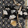 Tecido para decoração Jacquard Pequenos leques – preto/dourado,  thumbnail number 6