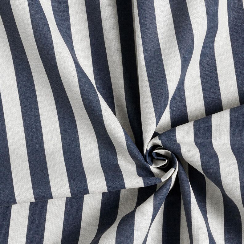 Tecido de algodão Cretone Riscas marítimas – preto azulado/taupe claro,  image number 3