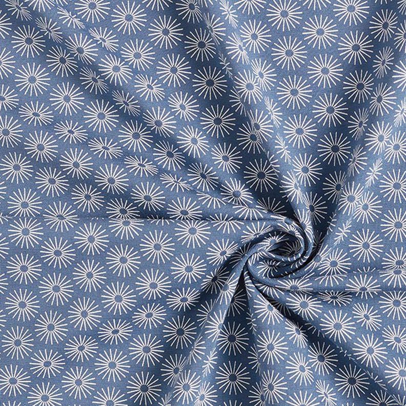 Jersey de algodão flores de brilho – azul ganga,  image number 3
