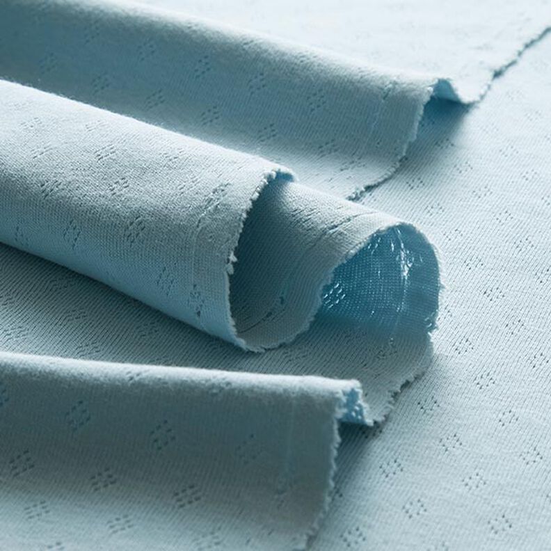 Jersey malha fina com padrão perfurado – azul claro,  image number 4