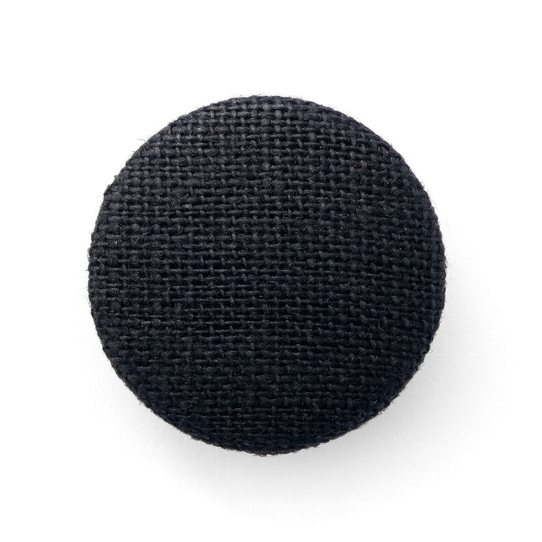 Botão forrado, Linho Medium – preto,  image number 1