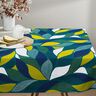 Tecido para decoração Panamá Folhas coloridas – azul petróleo,  thumbnail number 7