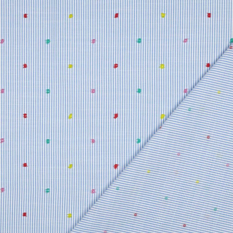 Cambraia fina de algodão Dobby e riscas | Poppy Fabrics – azul claro/branco,  image number 4