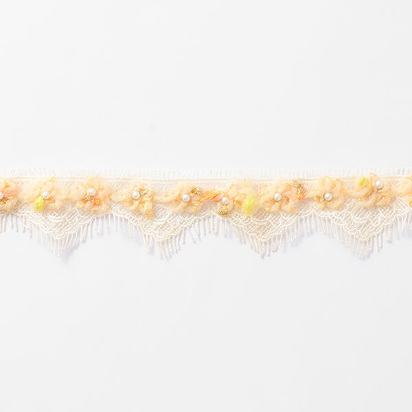 Fita de renda Flores de tule [30 mm] – damasco,  image number 2
