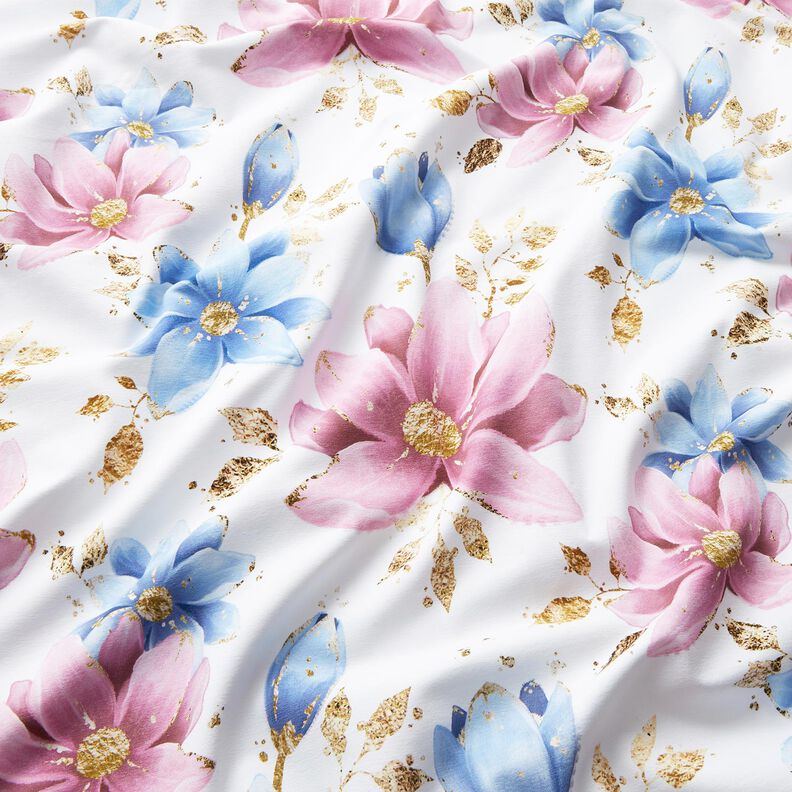 Jersey de algodão Dreamflowers | Glitzerpüppi – branco,  image number 1