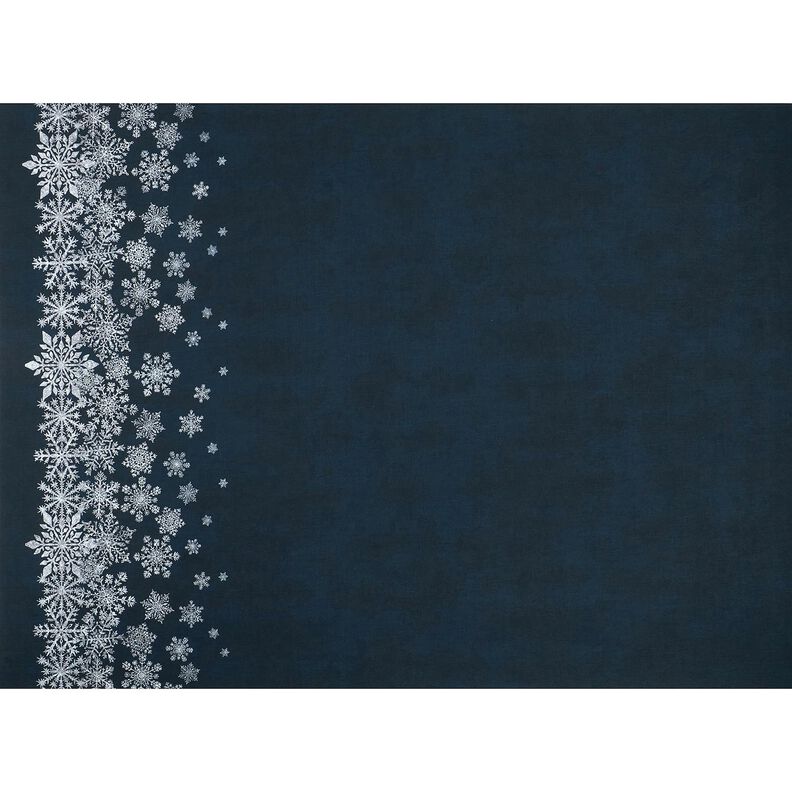 French Terry Sweat de verão Flores de gelo Tecido com orla | Glitzerpüppi – azul-noite/branco,  image number 1