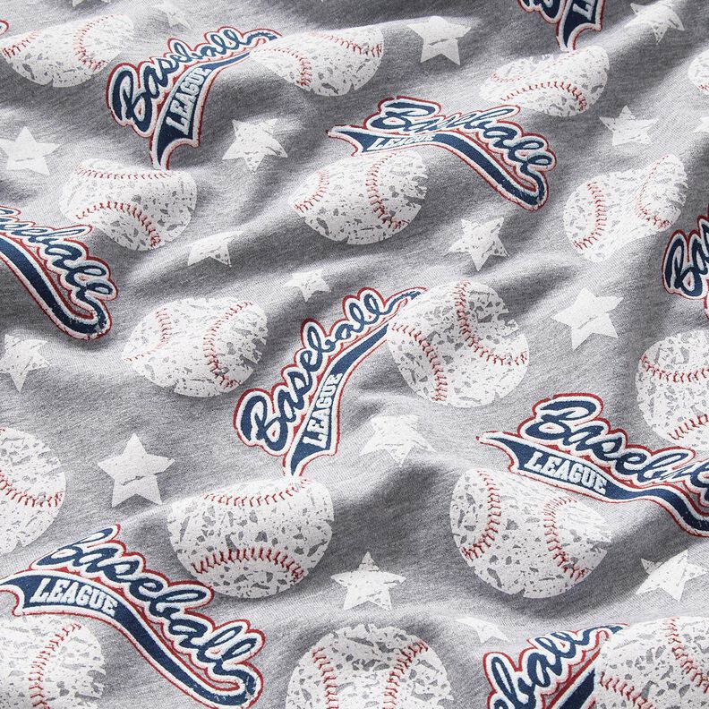 French Terry Sweat de verão Baseball – prateado/branco,  image number 2