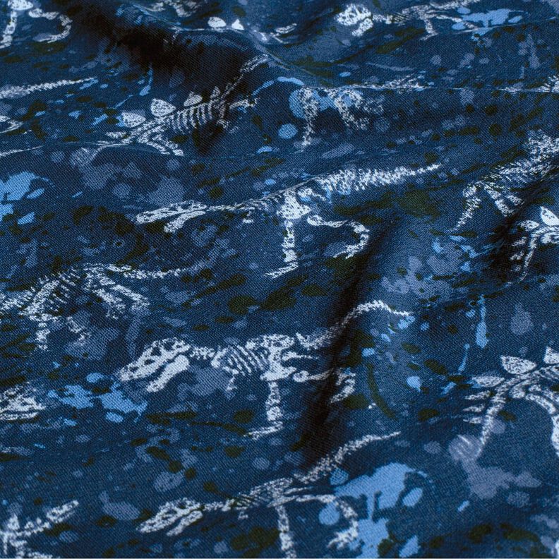 French Terry Sweat de verão Esqueleto Dinossauro – azul-marinho,  image number 2