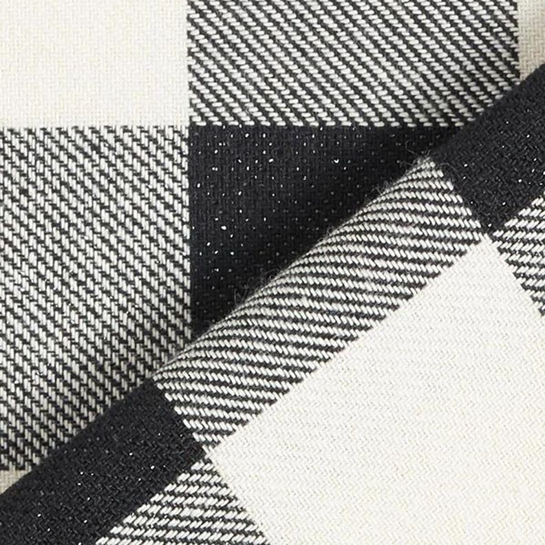 Tecido de algodão Xadrez Lurex – preto/branco,  image number 5