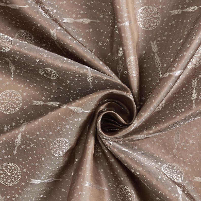 Tecido para forro Jacquard Dardos e flechas – cinzento/dourado,  image number 3