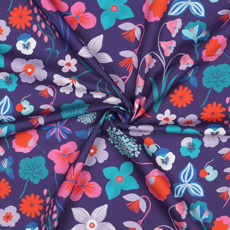 Popelina de algodão Meadow Flower Impressão Digital | Nerida Hansen – ameixa/azul marinho,  image number 3