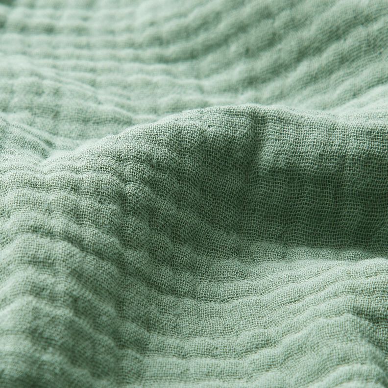 GOTS Musselina de algodão de três camadas – verde amarelado,  image number 3