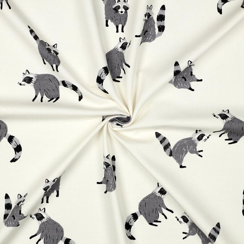 Jersey de algodão Guaxinins Impressão Digital | Poppy Fabrics – branco sujo,  image number 3