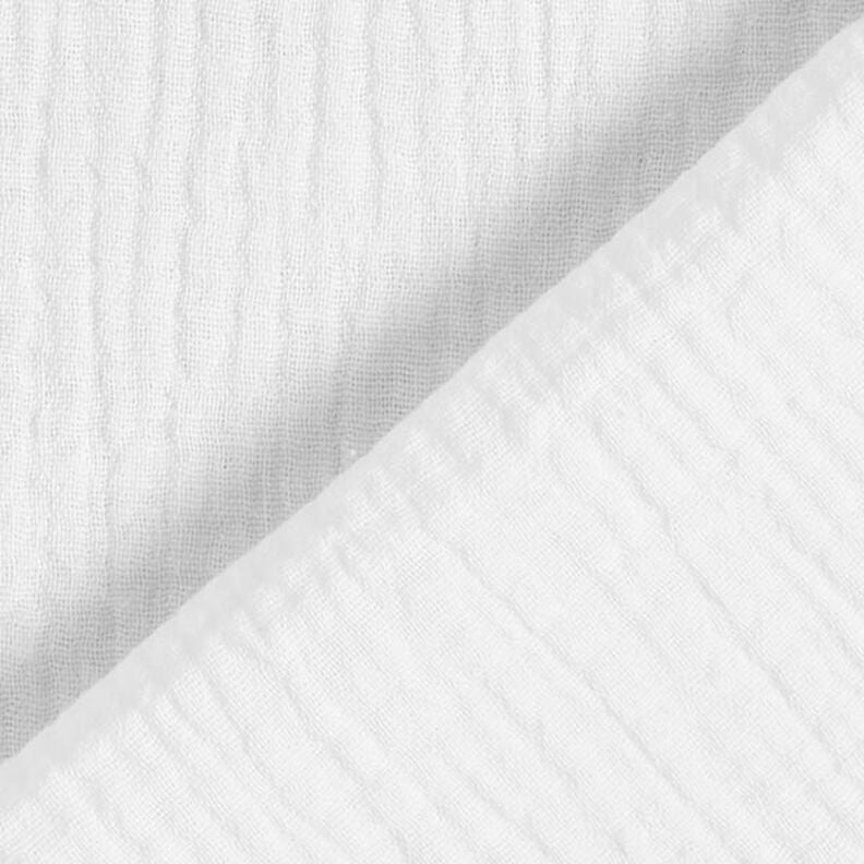 GOTS Musselina/ Tecido plissado duplo | Tula – branco,  image number 4
