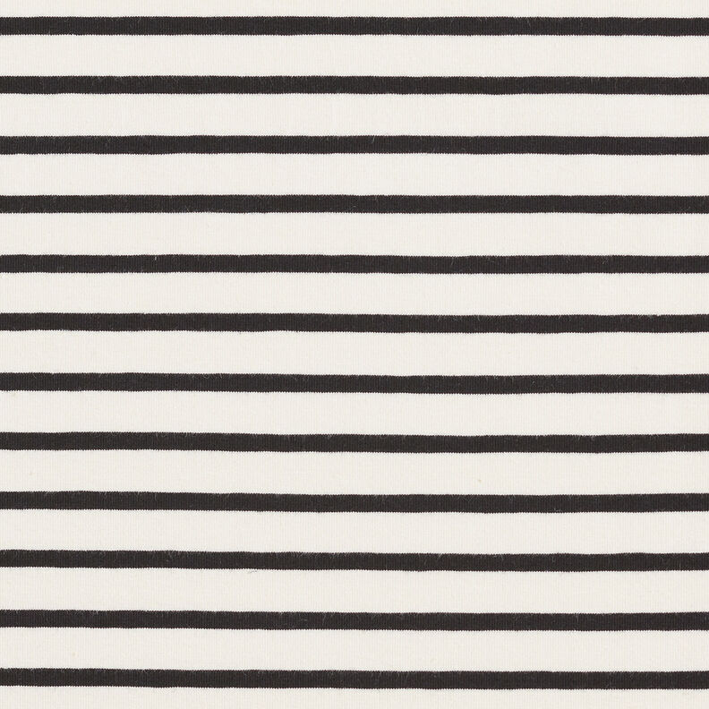 Jersey de algodão Riscas largas e estreitas – creme/preto,  image number 1