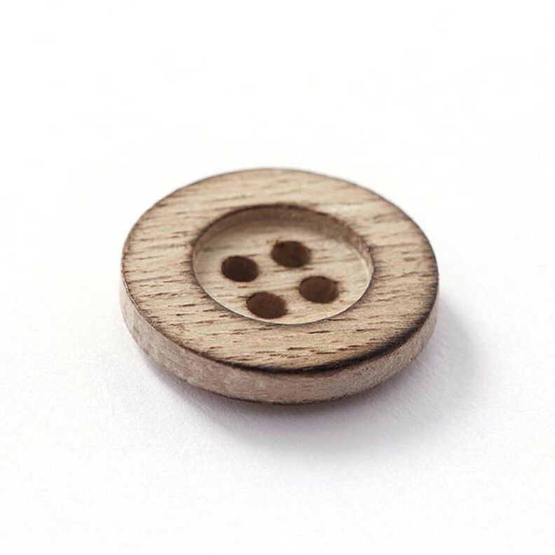 Botão de madeira, 4 furos – natural,  image number 2