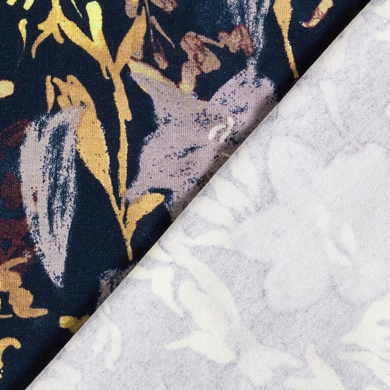 Jersey de viscose Paisagem de flores – azul-noite,  image number 4