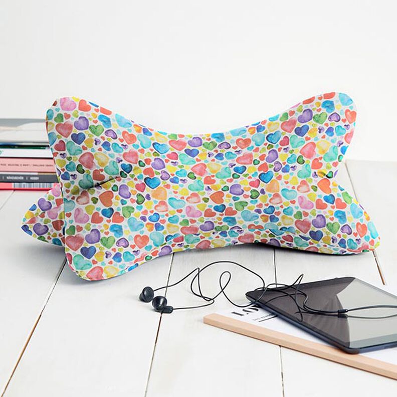 Cetim de algodão Corações coloridos,  image number 8