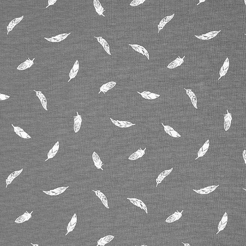 Jersey de algodão Penas – cinzento escuro,  image number 1