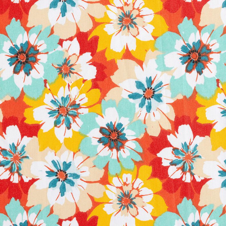 Algodão revestido Flores de primavera – menta/terracota,  image number 1