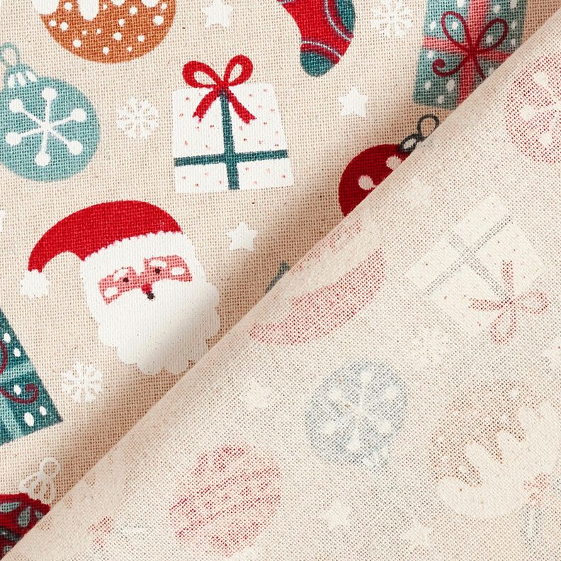 Tecido para decoração Lona Motivos engraçados de Natal – natural/eucalipto,  image number 4