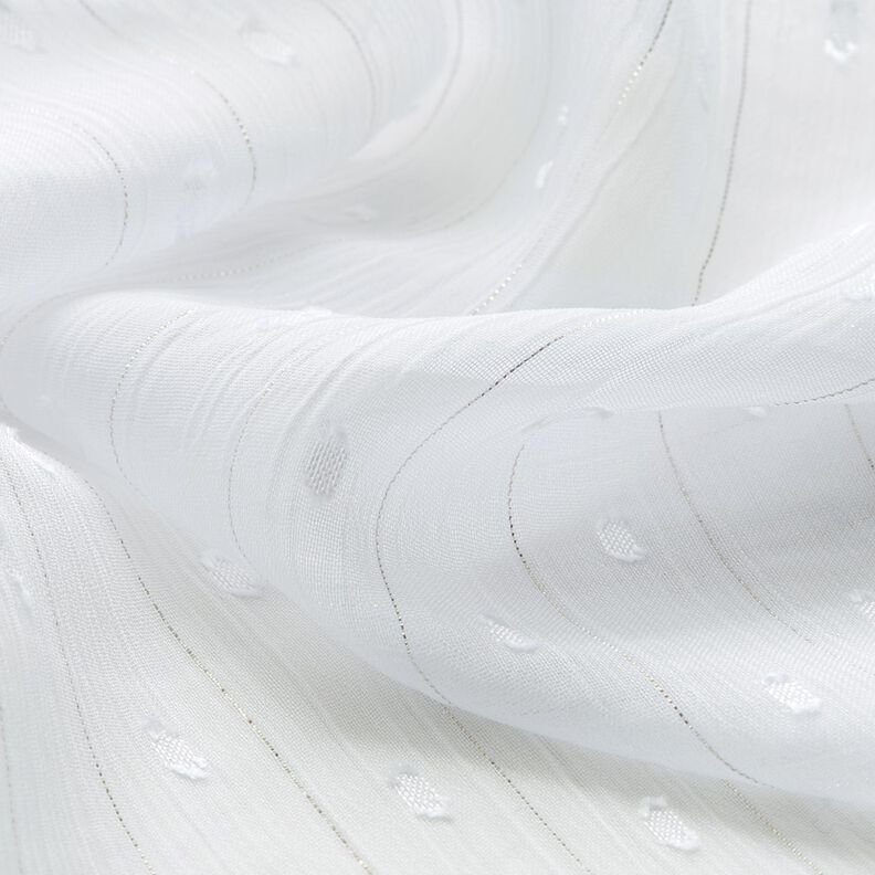 Chiffon Dobby Metálico Riscas de Giz – branco/prata metálica,  image number 2