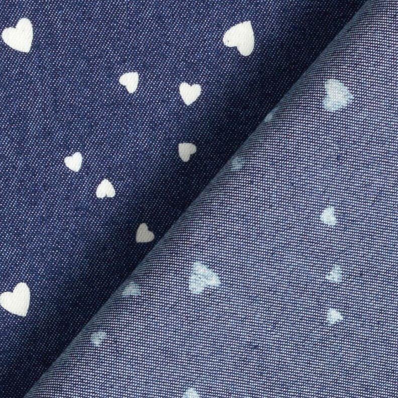Chambray Pequenos corações – azul-marinho/branco sujo,  image number 4