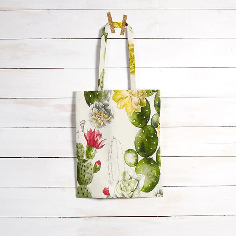 Tecido para decoração Lona Catos – natural/verde,  image number 6